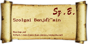 Szolgai Benjámin névjegykártya