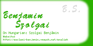 benjamin szolgai business card